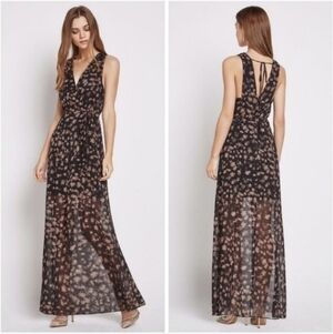 Bcbg Stars Print Faux Wrap Dress Black size 6